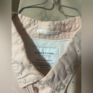 Denim & Flower Button Up Shirt